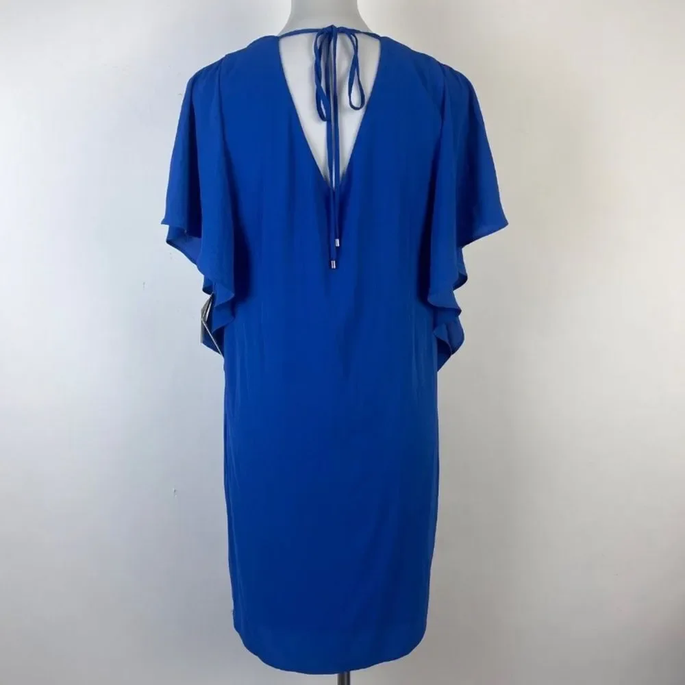 Eliza J NWT Shift V-neck Dress Ruffled Sleeves